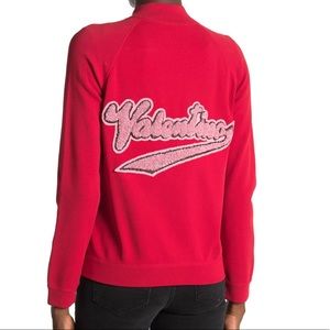 Valentino Appliqué Logo Raglan Sleeve Zip Jacket